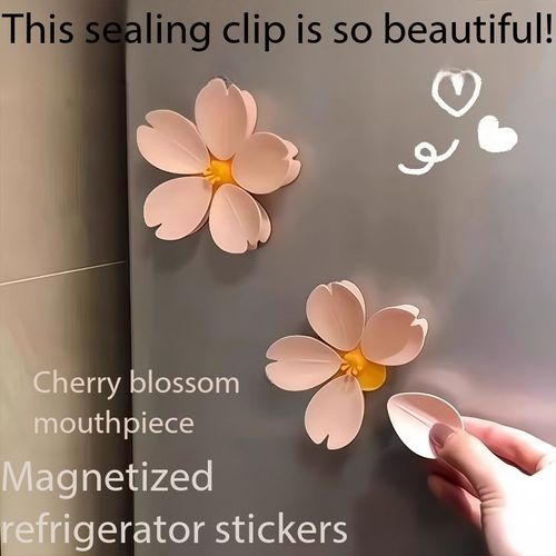 3 Pack Detachable Flower Magnetic Food Sealing Clips Fridge Magnets