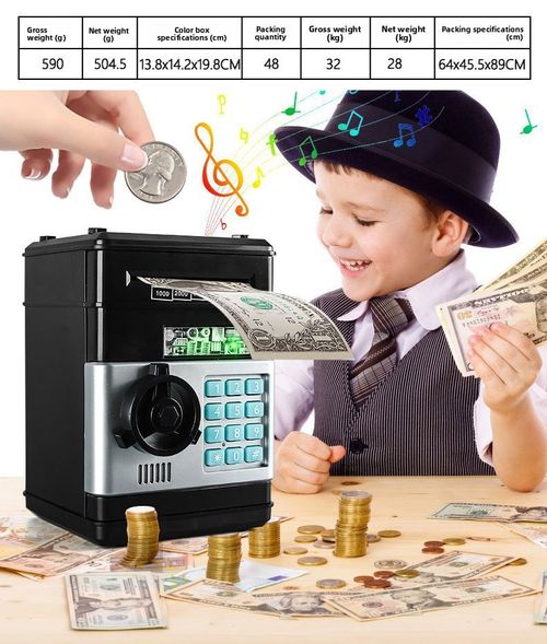 Children Electronic Password ATM Piggy Bank Auto Roll Money Safe Box Educational Savings Toy for Kids Kenya