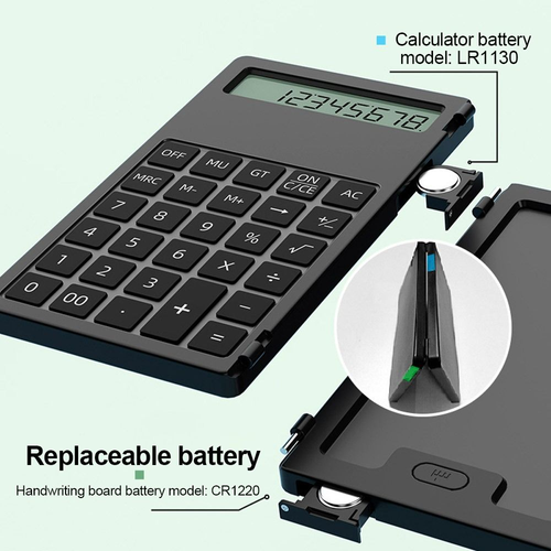 2-in-1 Folding Calculator with LCD Handwriting Board Silicone Keypad Portable Digital Notepad for Students Office Kenya