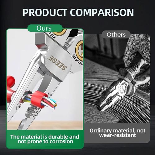 8 in 1 Wire Stripper Twister for Cutting and Pulling Wires, Voltage Tester Pliers,Cable Scissors, 12V to 250V Live,Null,Hot Wire Judgment AC DC, Audible and Flashing LED Alarms Gift for Thanksgiving,Christmas,New Year