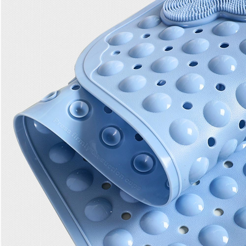 Cloud Design Anti-Slip Shower Mat with Suction Cups — Safe & Soft Bathroom Floor Mat