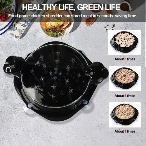 Chicken Shredder Machine with Suction Base & Transparent Lid, Manual Meat Shredder, Multifunctional Beef Pork Pulled Meat Shredding Tool for Kitchen