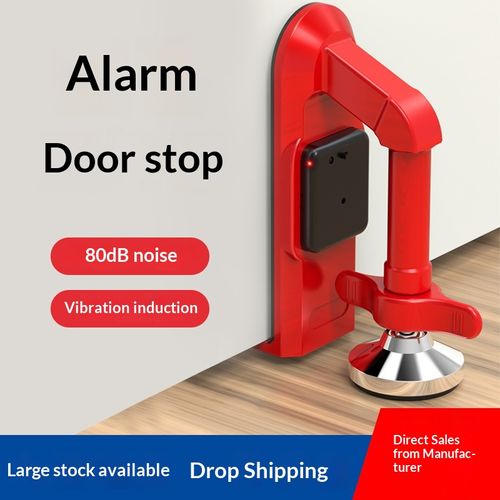 Drill-free adjustable door stop  heavy duty non-slip door stopper with suction cup, suitable for home and office security door holding.