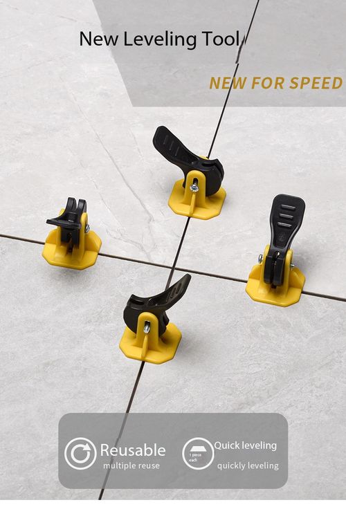 New Press-Type Tile Leveling System Clips, Reusable Tile Leveler Spacers 50Pcs, Labor-Saving Tile Installation Tool for Floor & Wall Tiling