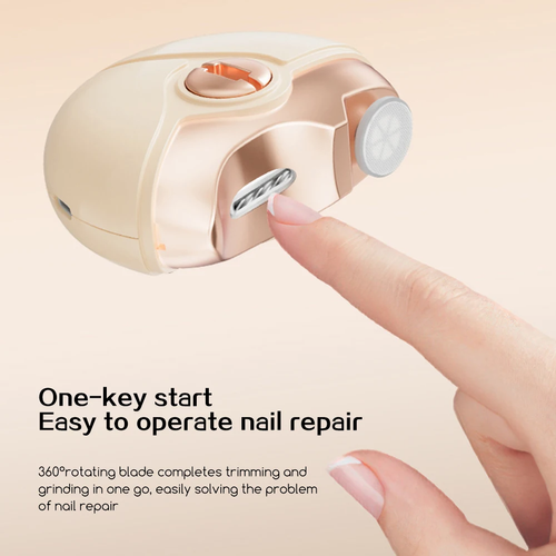 3-in-1 Electric Nail Trimmer, Grinder, and Polisher – Anti-Nip Design, Suitable for All Ages – Rechargeable, Portable Nail Care Set