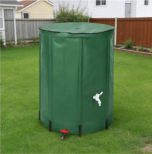52 Gallon 200L Foldable PVC Rain Water Collector Tank, Large Capacity Collapsible Rain Barrel, Outdoor Garden Irrigation Water Storage Container