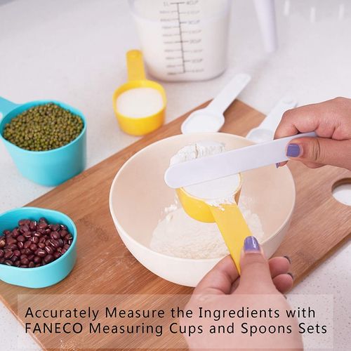 New 9-Piece Household Kitchen Measuring Set: Plastic Measuring Cups and Spoons with Markings – Baking Tool Combo Set