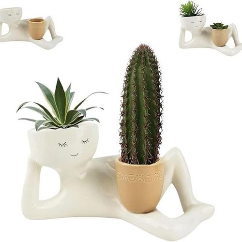 New  Lazy Little Character  Planter   Home Desktop Decor   Ornament for Succulents and Green Plants