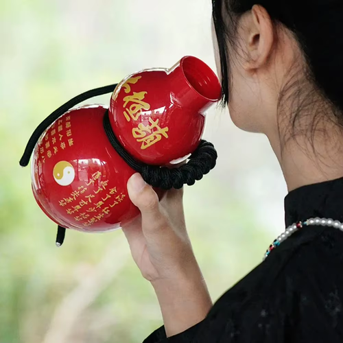Oriental Gourd Water Bottle DIY Sticker Customizable Traditional Chinese Style Sports Flask for Students Kenya