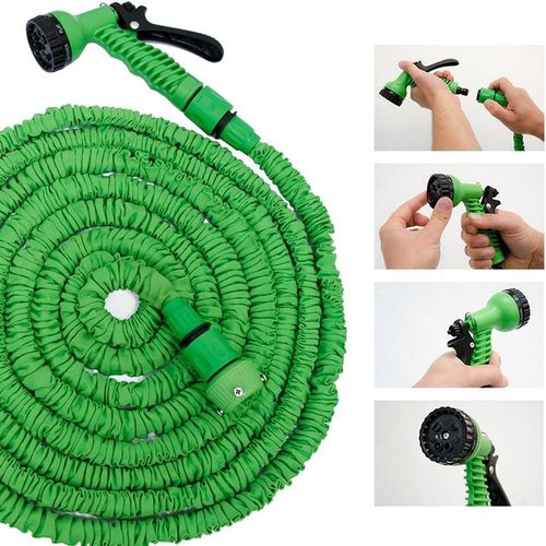 200FT Expandable Garden Hose, 20m Stretch to 60m TPE Flexible Water Pipe with 7 Function Spray Nozzle, EU Standard 3Connector for Farm Irrigation & Home Watering