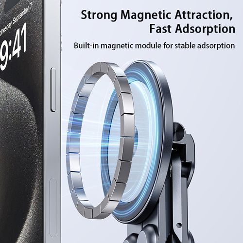 Magnetic Aluminum Alloy Stand: Portable, Foldable Support for Phones, Tablets, and Laptops with Heat Dissipation – Ideal for Office Use
