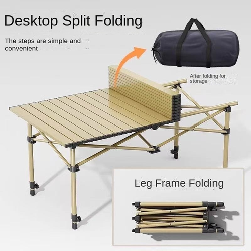 Portable Folding Camping Table – 52cm Square Steel Frame | Outdoor Picnic, BBQ & Beach Table with Free Carry Bag |   Holds up to 100kg