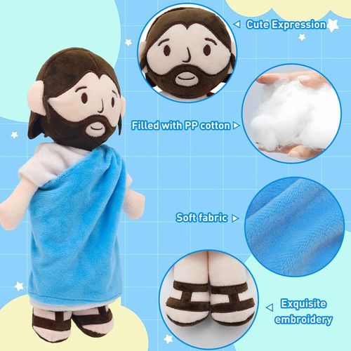 Yelakey Jesus Plush Toy - 11.8 Inch Soft and cuddly stuffed toy for kids and adults, lovely plush gift, religious thanksgiving christmas christian baptism gifts