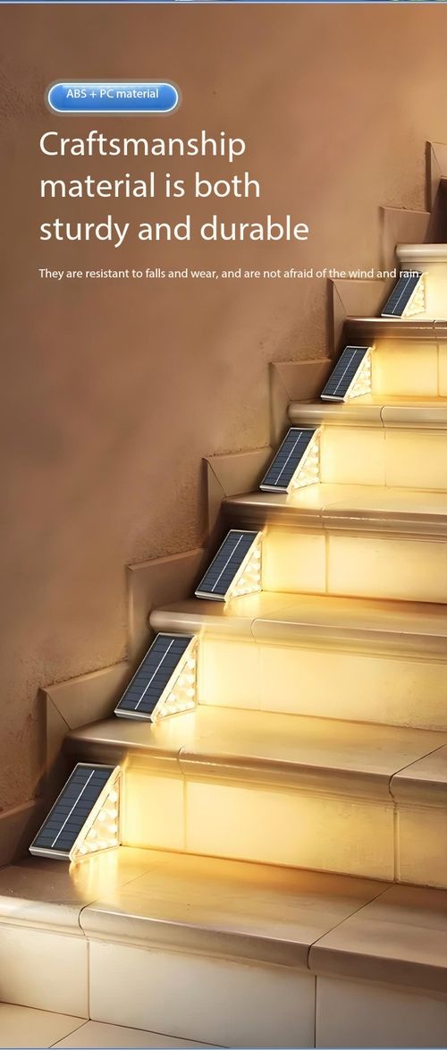 2‑Pack Solar Triangular Stair Lights, Outdoor Waterproof Auto On‑Off Step Wall Lamp