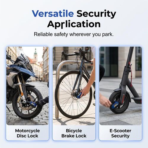 Alarm Disc Brake Lock, Anti-Theft Security Motorcycle Lock, Waterproof Disc Lock for Motorbike, Electric Scooter & Bicycle