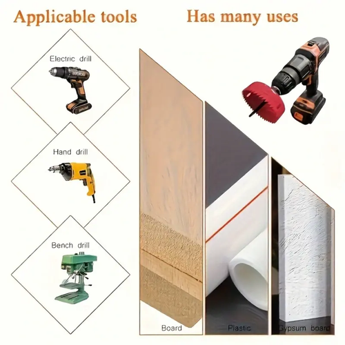 11Pcs Hole Saw Kit, Wood & PVC Hole Cutter Set for Electric Drill, Gypsum Board Plastic Wood Drilling