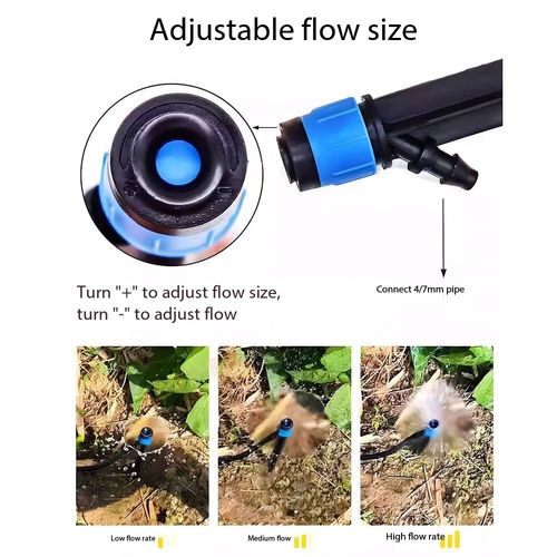 50‑Pack Adjustable Flow Stake Drip Sprinkler Emitters