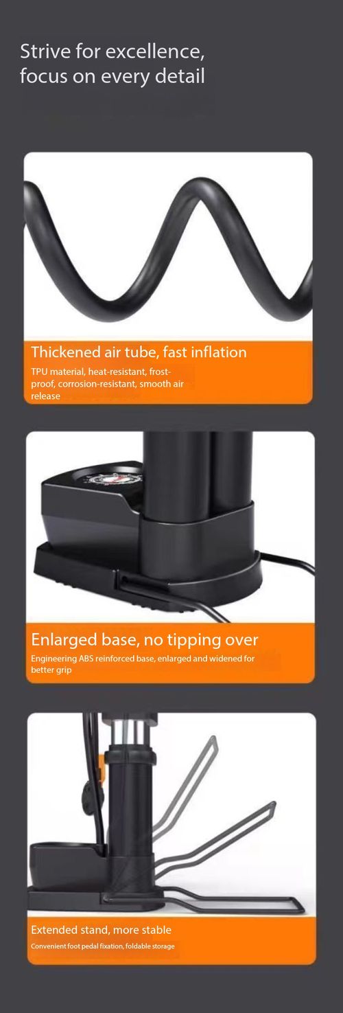 Portable Dual‑Barrel Foot Operated Air Pump, Multifunctional Foot Pump with Pressure Gauge