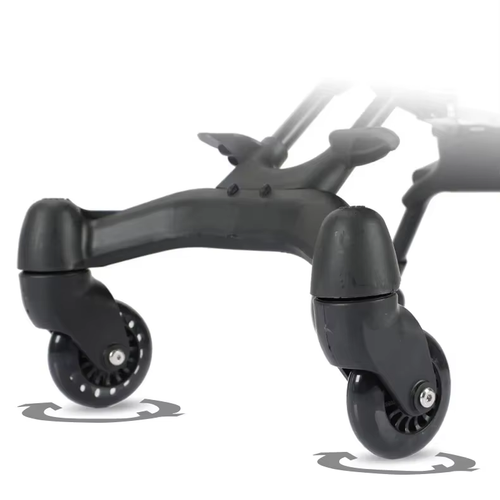 Folding baby stroller with a stainless steel frame, capable of supporting a weight of 22 kg.