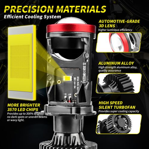 🧡Super bright Y7D H4 LED Headlight Canbus Car Light 6500K 90W 18000LM Conversion Kit High Low Beam