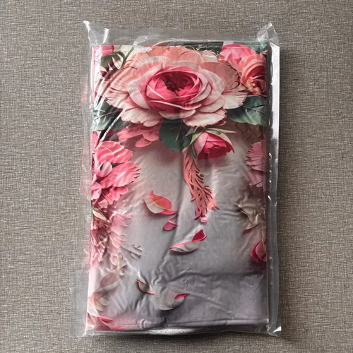 4-Piece 3D Pink Floral Bathroom Set Shower Curtain Toilet Seat Cover & Absorbent Mats Kenya