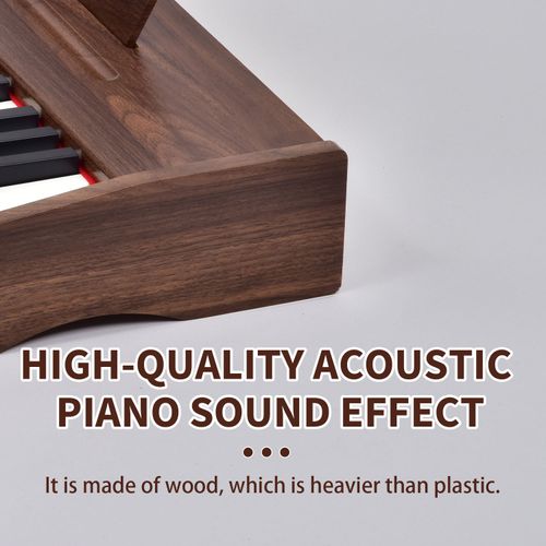 37-Key Digital Piano Keyboard—Foldable Electronic Keyboard with USB Type-C Port (Wooden Construction)