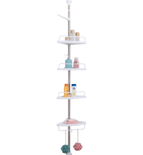 Floor to Ceiling Bathroom Corner Shelf No Drill Tension Pole Storage Rack with Towel Bar Kenya