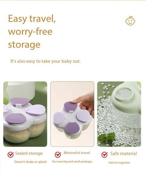 Portable 4-Compartment Baby Formula Dispenser