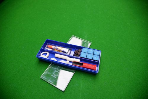 Professional Snooker & Pool Cue Repair Kit - Billiard Tip Shaper, Glue, and Replacement Tips Set with Portable Case