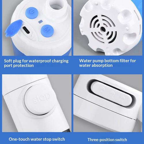 Portable Rechargeable Camping Shower Pump Wireless Outdoor Bathing Device for Dorm and Tent Kenya