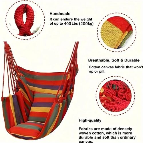 Hanging Hammock Chair Swing with 2 Free Pillows Indoor Outdoor Portable Seat for Adults Kids Kenya