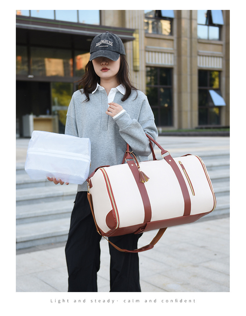 Large Capacity Foldable Garment Travel Bag with Wheels, Suit Storage Duffle Bag