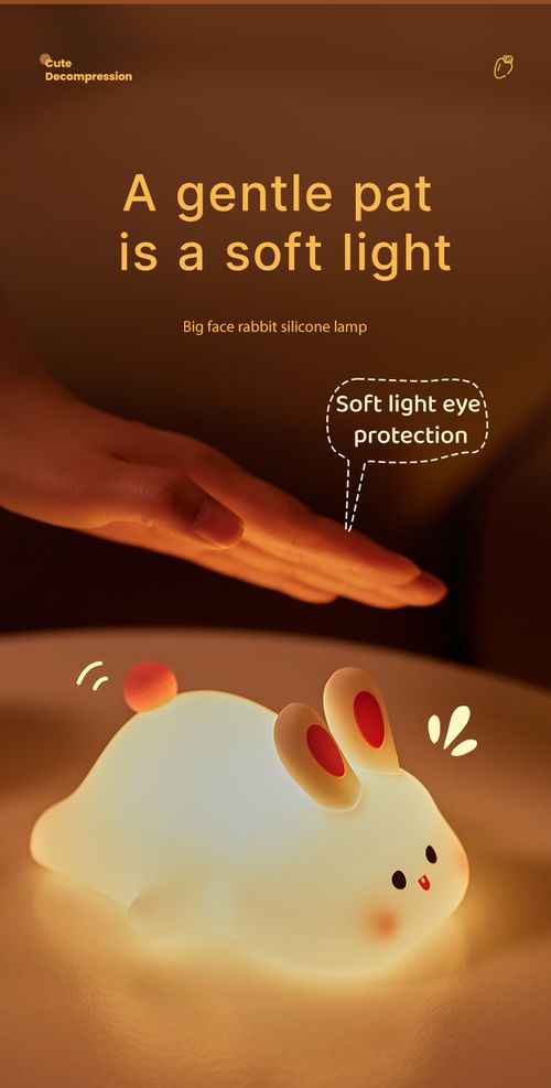 Cute Silicone Rabbit Night Light Soft Touch Bedside Lamp for Baby Nursery Bedroom Kenya