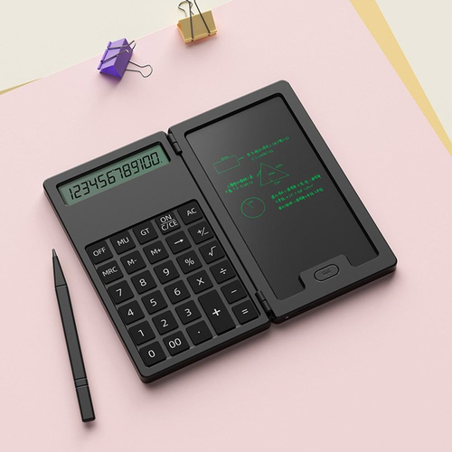 2-in-1 Folding Calculator with LCD Handwriting Board Silicone Keypad Portable Digital Notepad for Students Office Kenya