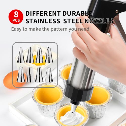 Cookie Press and Icing Gun Set – Includes Piping Nozzles for Cookies, Cream, and Meringue Drops (Home Use)
