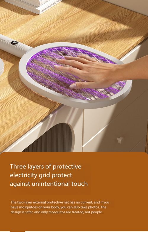 Rechargeable Electric Mosquito Swatter with UV Light Base