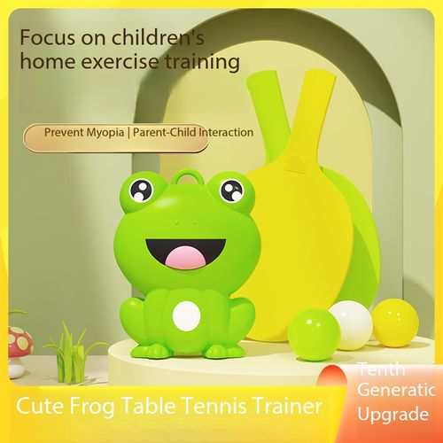 Frog Hanging Ping Pong Trainer, Adjustable Suspended Table Tennis Toy, Kids Parent-Child Sensory Exercise, Improve Vision & Focus, Indoor Home Fitness High Reach Game