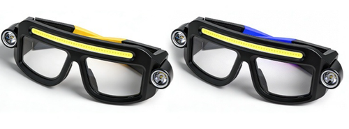 5862 Rechargeable LED Light Glasses - Motion Sensor Headlamp | Hands-Free Work Light for Night Fishing, Cycling,   Repair | Yellow