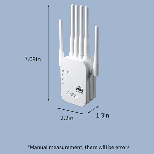 6-Antenna WiFi Extender 2025, 1200Mbps Dual Band Booster, Covers 12,000 sq. ft & 100 Devices, Repeater with Ethernet Port for Home, Office Use