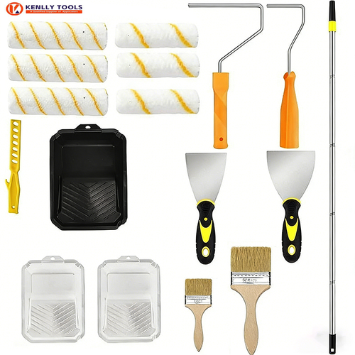 18-Piece Paint Roller Set with Extension Pole Wall Painting Kit Brushes and Tray for Home Decor Kenya