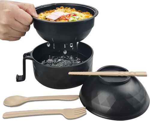 MIUVA Ramen Bowl Set, includes chopsticks, 33 oz capacity, microwave-safe, suitable for both men's and women's dormitories.