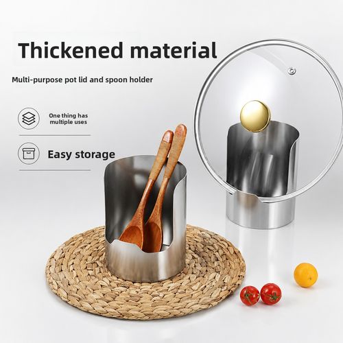 Stainless Steel Kitchen Organizer Stand: Vertical Holder for Pot Lids, Ladles, Spatulas, and Cutting Boards