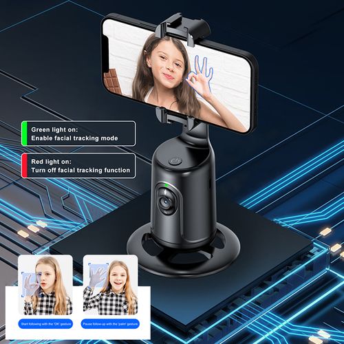 CYKE P01 Pro Auto-Tracking Gimbal – AI Face Tracking, 360° Auto-Rotation, Instant Start – Ideal for Live Streaming, Video, and Vlogging
