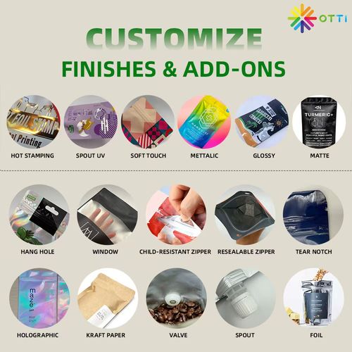 Customized packaging bags for Kenyan businesses are suitable for snacks, dried fruits, nuts, coffee, tea, spices, pet food, and frozen foods  options include custom specifications and bespoke logo designs for export brands.