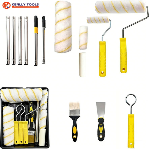 18-Piece Paint Roller Set with Extension Pole Wall Painting Kit Brushes and Tray for Home Decor Kenya