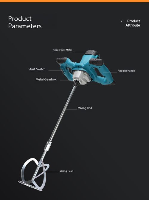 Powerful 6‑Speed Adjustable Electric Mixer for Construction & Home Use