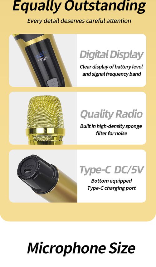 Dual Wireless Microphone Set Rechargeable UHF Mic for KTV Home Karaoke Meeting Kenya