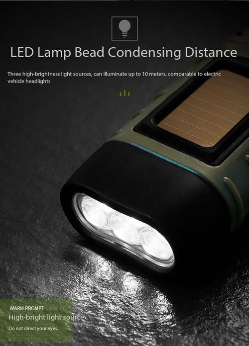 5-in-1 Solar Hand Crank Emergency Flashlight USB Power Bank LED Camping Light Kenya