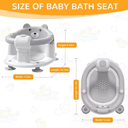 Soft-Rubber Chair Anti - Slipping Bathing Stool For Shower With Ergonomic Curve Preventing Baby From Choking