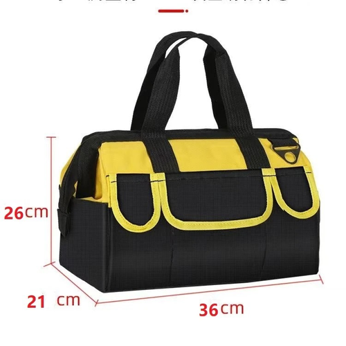 Heavy Duty 1680D Oxford Tool Bag Water Resistant Multi Pocket Hand & Crossbody Storage Bag for Electricians Builders